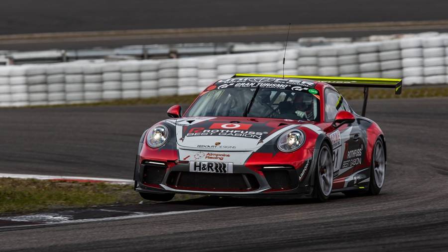 Der Porsche 991 GT3 Cup von Aimpoint Racing auf der Rennstrecke